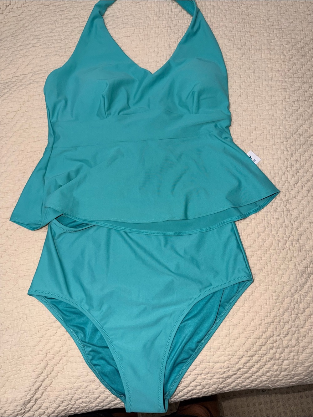 Old Navy NWT aqua green blue swimsuit 2 piece high waisted